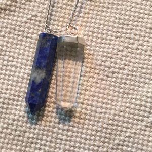 Crystal Necklace on Sterling Silver Rope Chain